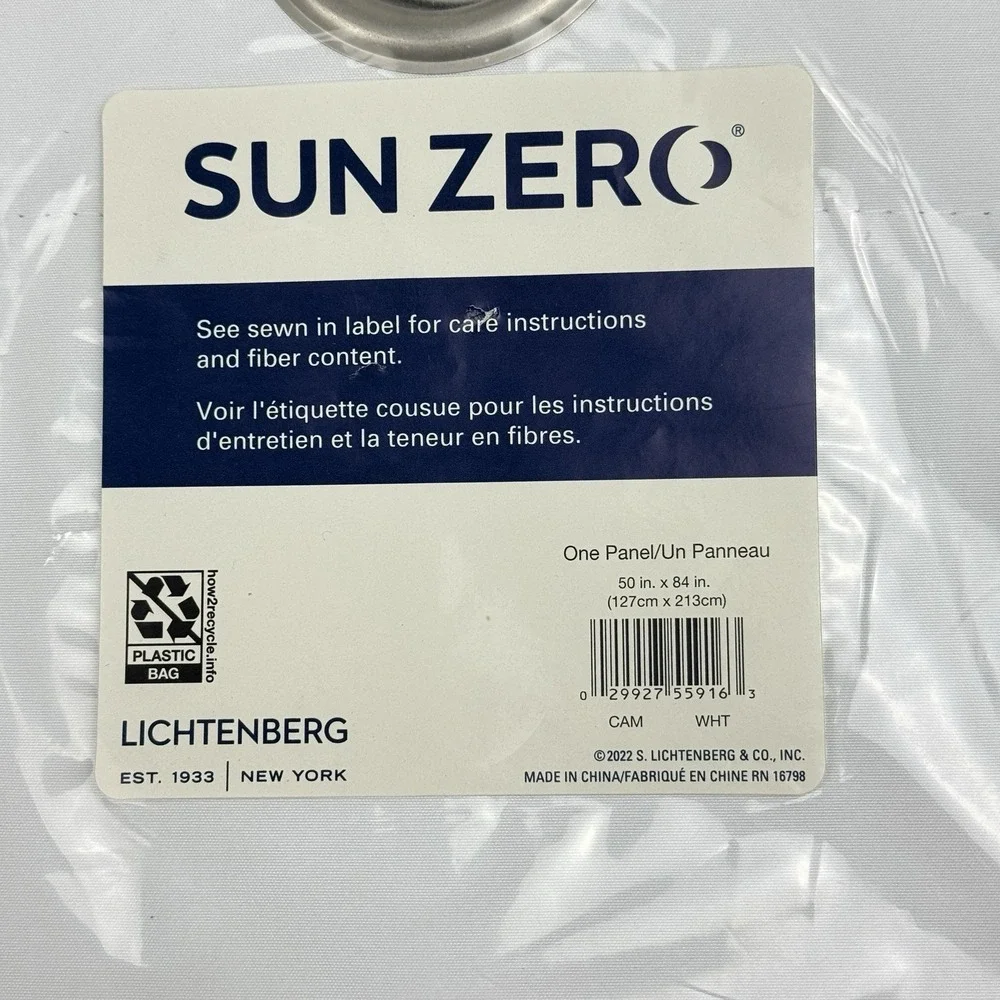 Sun Zero Blackout Set of 2 Curtain Panels white 50in x 84in Lichtenberg Grommets